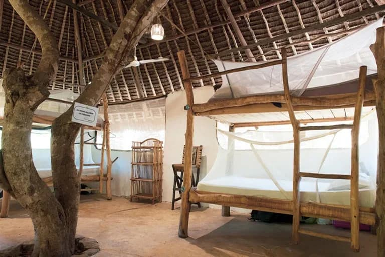 Spacious shared dormitory at the lodge
