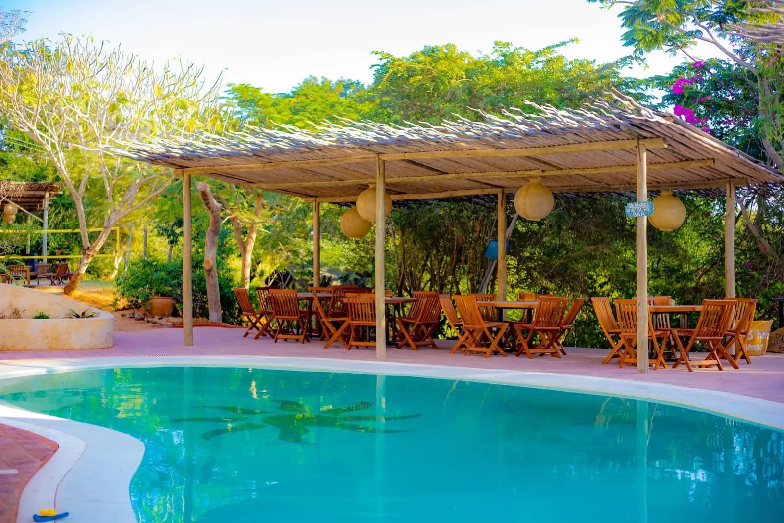 Pool deck at the lodge